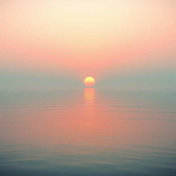 Soft sunrise over calm water